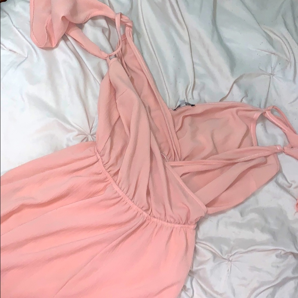 Pink off the shoulder romper